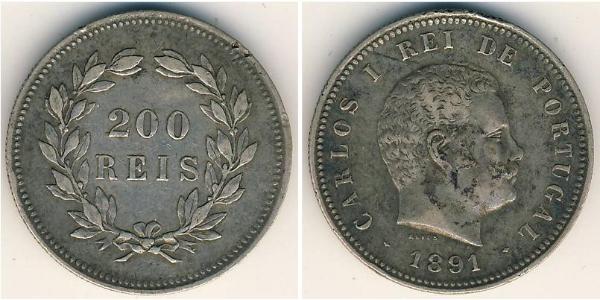 200 Рейс Королівство Португалія (1139-1910) Срібло 