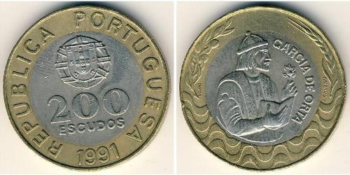 200 Эскудо Португальская Республика (1975 - ) Биметалл 