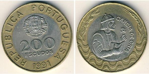 200 Эскудо Португальская Республика (1975 - ) Биметалл 