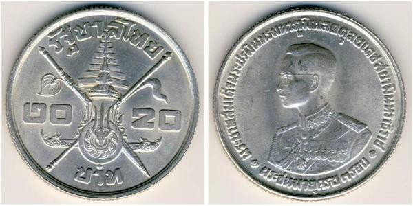 20 Baht Thailandia Argento 