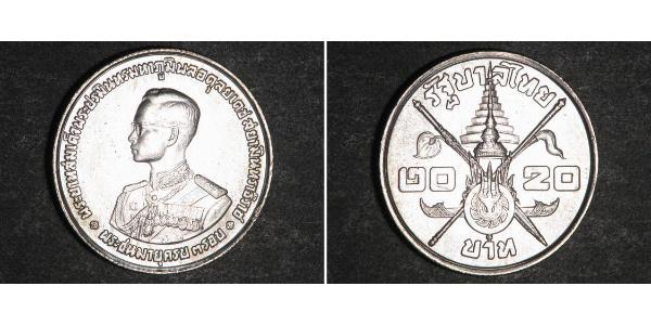 20 Baht Thailandia Argento 
