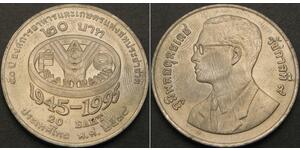 20 Baht Thailandia Rame/Nichel 