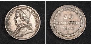 20 Baiocco Vatikanstadt Silber 