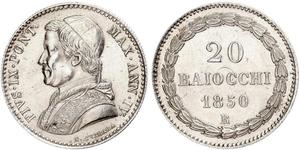 20 Baiocco 梵蒂冈 銀 