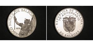 20 Balboa Panama Argent Vasco Núñez de Balboa (1475 – 1519)