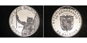 20 Balboa Panama Argent Vasco Núñez de Balboa (1475 – 1519)