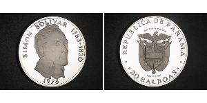 20 Balboa Panama Argent Simon Bolivar (1783 - 1830)