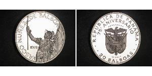 20 Balboa Panamá Argento Vasco Núñez de Balboa (1475 – 1519)