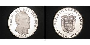 20 Balboa Panama Silber Simon Bolivar (1783 - 1830)