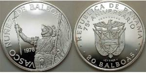 20 Balboa Panama Silber Vasco Núñez de Balboa (1475 – 1519)