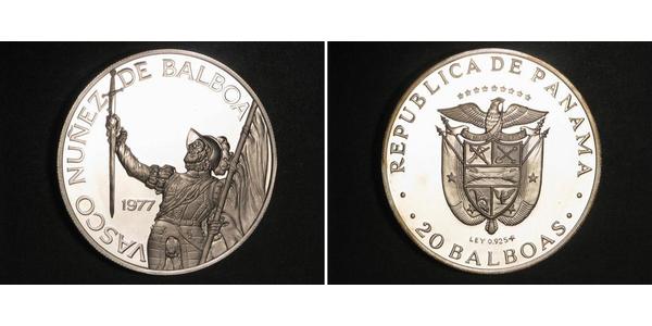 20 Balboa Panama Silber Vasco Núñez de Balboa (1475 – 1519)