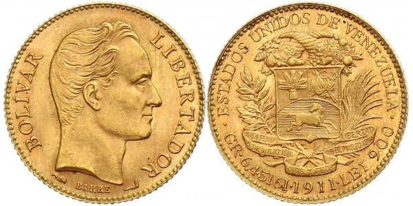 20 Bolivar Venezuela Or 