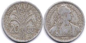 20 Cent Indochina francesa (1887-1954) Aluminio 