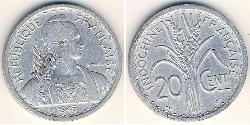 20 Cent French Indochina (1887-1954) Aluminium 