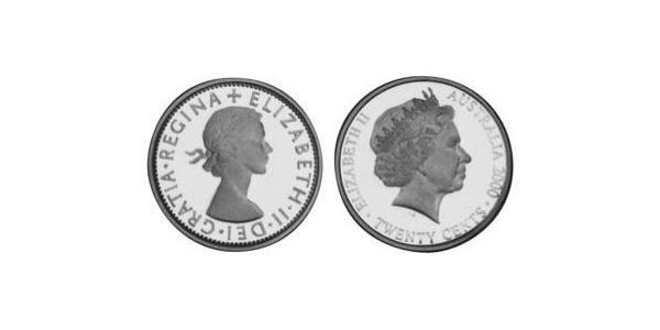 20 Cent Australie (1939 - ) Argent Elizabeth II (1926-2022)