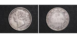 20 Cent Canada / Terre-Neuve-et-Labrador Argent Victoria (1819 - 1901)