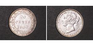 20 Cent Canada / Terre-Neuve-et-Labrador Argent Victoria (1819 - 1901)