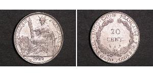 20 Cent Indochine française (1887-1954) Argent 