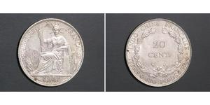 20 Cent Indochine française (1887-1954) Argent 