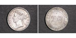 20 Cent Établissements des détroits (1826 - 1946) Argent Victoria (1819 - 1901)