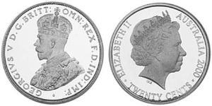 20 Cent Australia (1939 - ) Argento Elisabetta II (1926-2022)