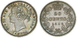 20 Cent Canada Argento Vittoria (1819 - 1901)