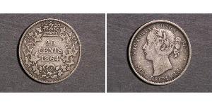 20 Cent Canada Argento Vittoria (1819 - 1901)