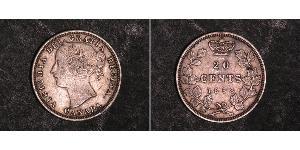 20 Cent Canada Argento Vittoria (1819 - 1901)