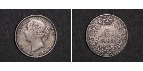 20 Cent Canada Argento Vittoria (1819 - 1901)