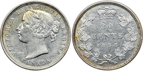 20 Cent Canada Argento Vittoria (1819 - 1901)