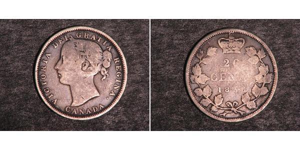 20 Cent Canada Argento Vittoria (1819 - 1901)