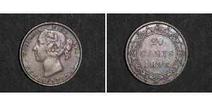 20 Cent Canada / Terranova e Labrador Argento Vittoria (1819 - 1901)