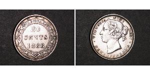 20 Cent Canada / Terranova e Labrador Argento Vittoria (1819 - 1901)