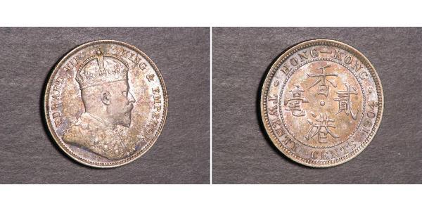 20 Cent Hong Kong Argento Edoardo VII (1841-1910)