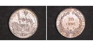 20 Cent Indocina francese (1887-1954) Argento 