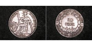 20 Cent Indocina francese (1887-1954) Argento 