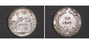 20 Cent Indocina francese (1887-1954) Argento 