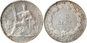 20 Cent Indocina francese (1887-1954) Argento 