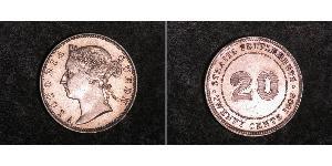 20 Cent Insediamenti dello Stretto (1826 - 1946) Argento Vittoria (1819 - 1901)