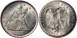 20 Cent Estados Unidos de América (1776 - ) Cobre/Plata 