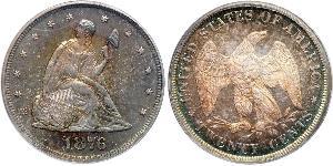 20 Cent Estados Unidos de América (1776 - ) Cobre/Plata 