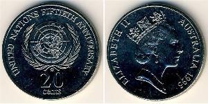 20 Cent Australia (1939 - ) Copper/Nickel Elizabeth II (1926-2022)