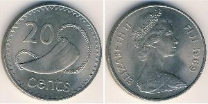 20 Cent Fiji Copper/Nickel Elizabeth II (1926-2022)