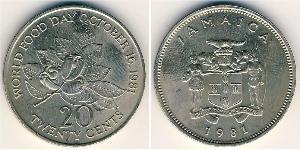 20 Cent Jamaica (1962 - ) Copper/Nickel 
