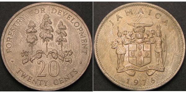 20 Cent Jamaica (1962 - ) Copper/Nickel 