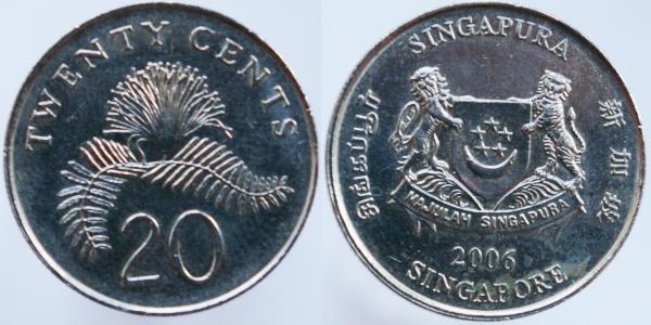 20 Cent Singapore Copper/Nickel 