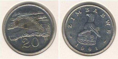 20 Cent Zimbabwe (1980 - ) Copper/Nickel 