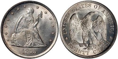 20 Cent USA (1776 - ) Copper/Silver 