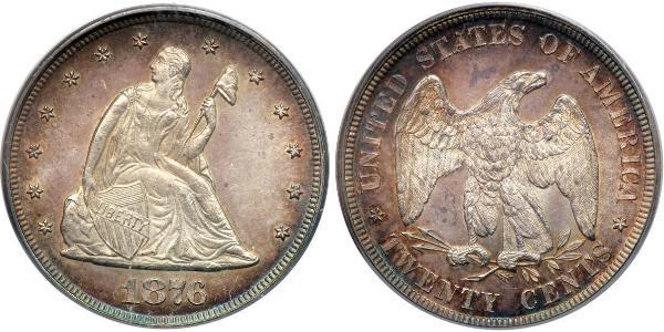 20 Cent USA (1776 - ) Copper/Silver 