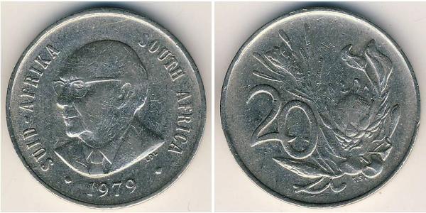 20 Cent Afrique du Sud Cuivre/Nickel 